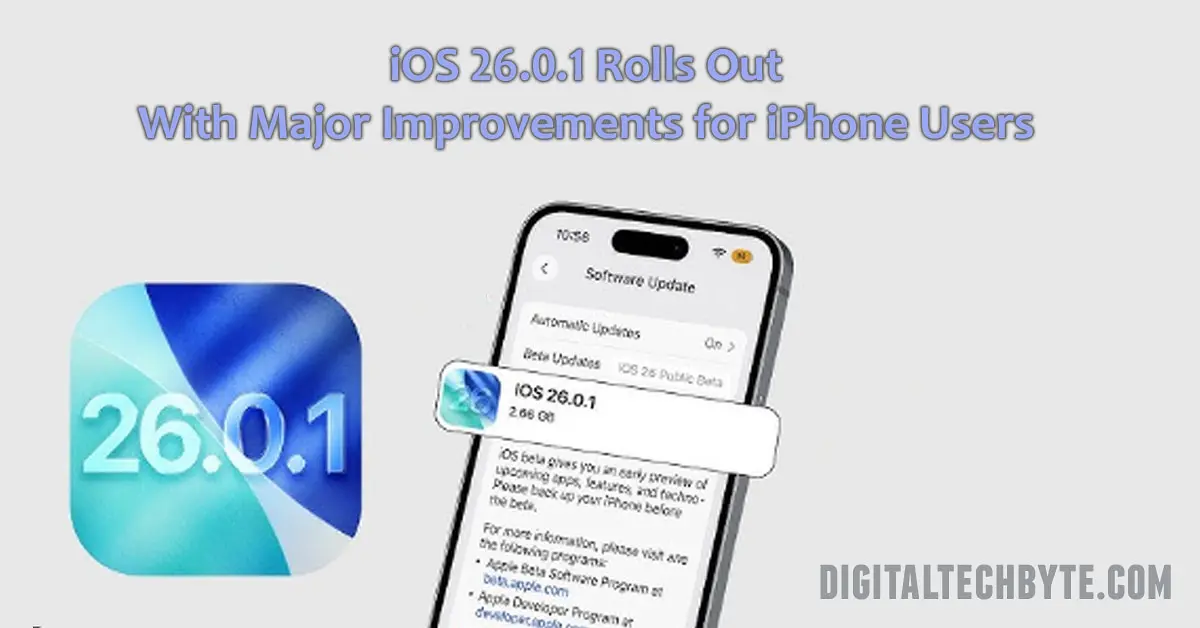 iOS 26.0.1 Released: Apple Delivers Fast Fixes for iPhone 17, Air Models