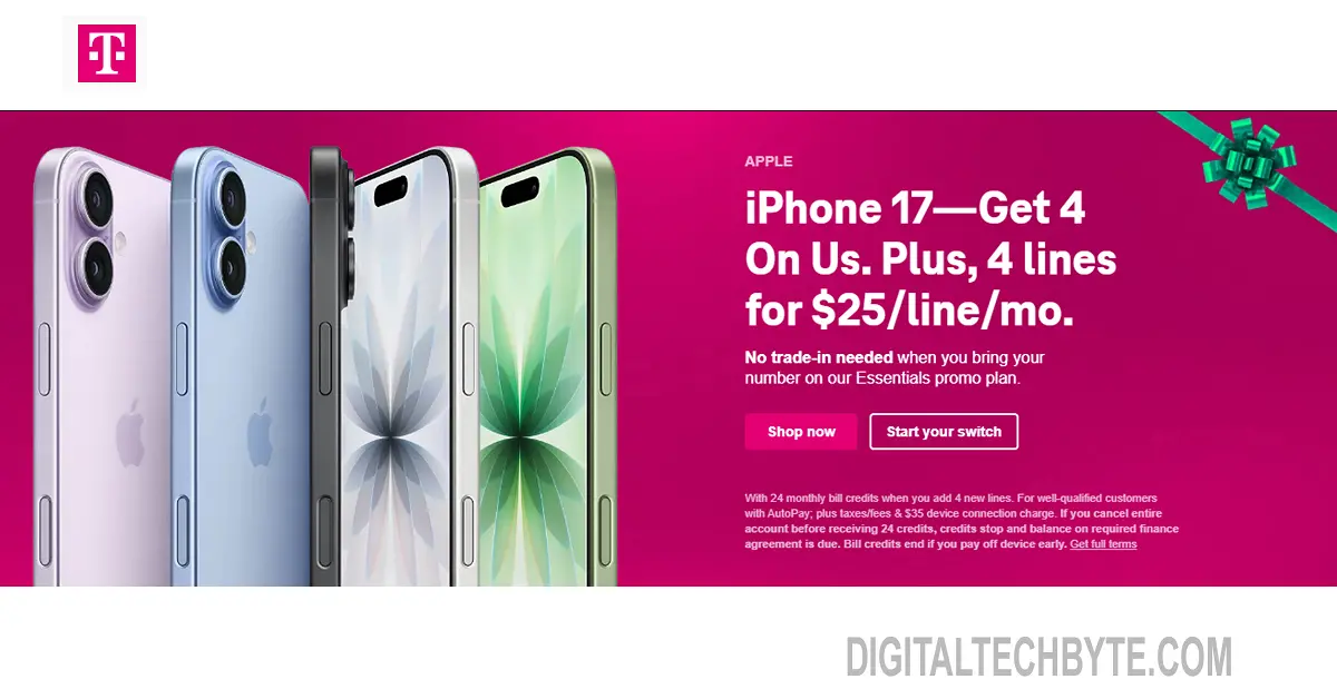 T-Mobile Black Friday Apple bundle 2025: iPhone 17 Pro, iPad & Apple Watch with 5G Internet Deal